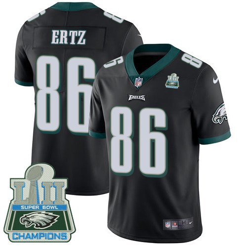 Nike Eagles #86 Zach Ertz Black Alternate Super Bowl LII Champions Men's Stitched NFL Vapor Untouchable Limited Jersey